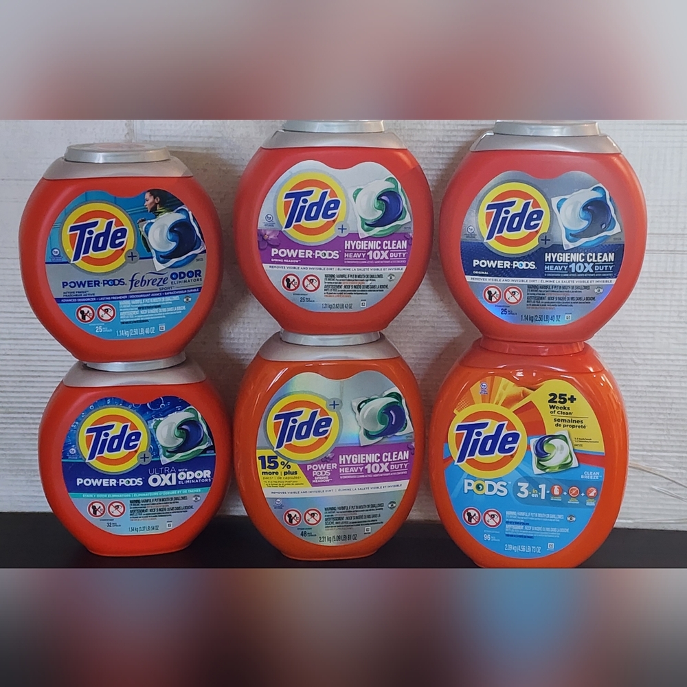 Lot of 6 EMPTY Tide Pods Containers
